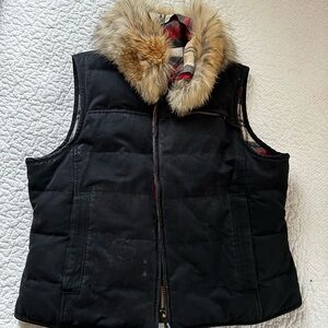Woolrich fire trimmed black vest flannel lined